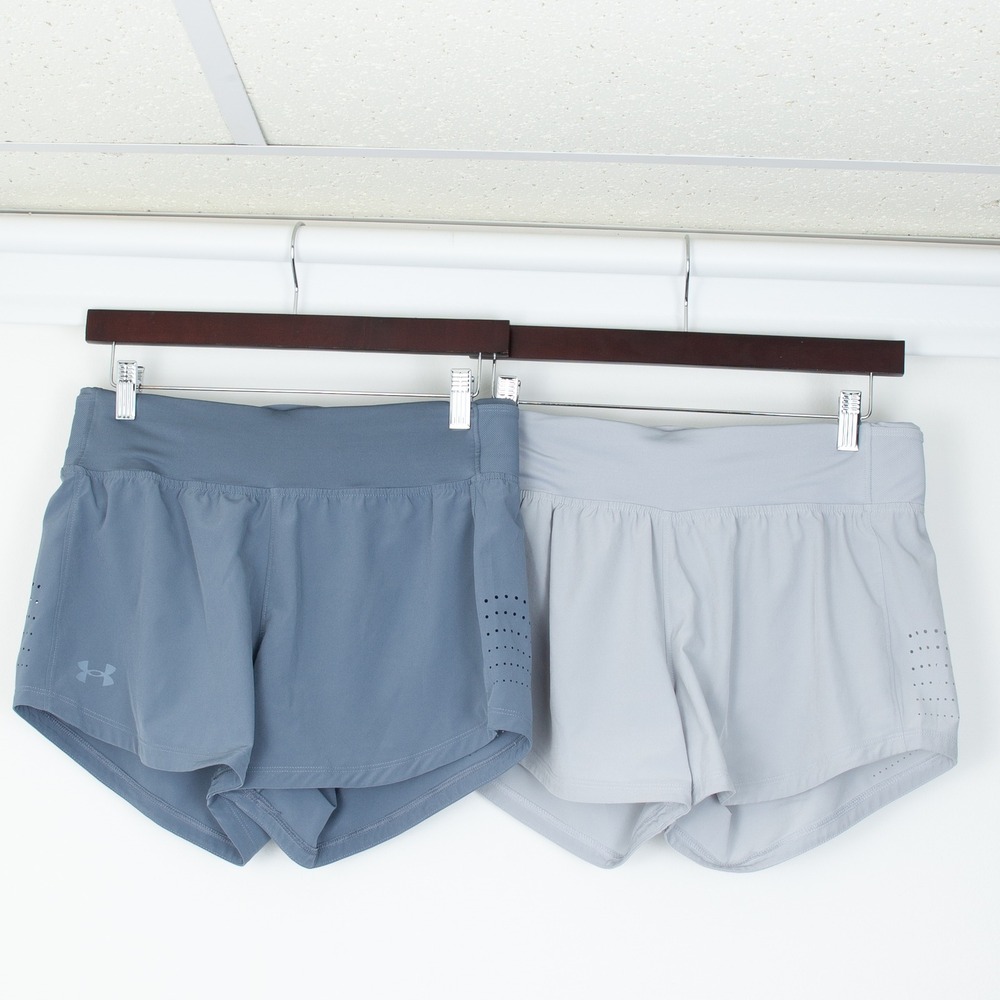 Under Armour Speedpocket Running Shorts Size M Dark & Light Gray 2 Pack Athletic
